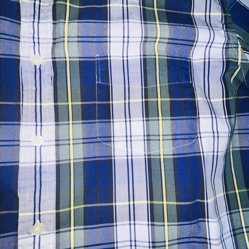 Men's XL J.Crew Sunwashed Oxford Long Sleeve Button Up Plaid Shirt 100% Cotton - Picture 5 of 10